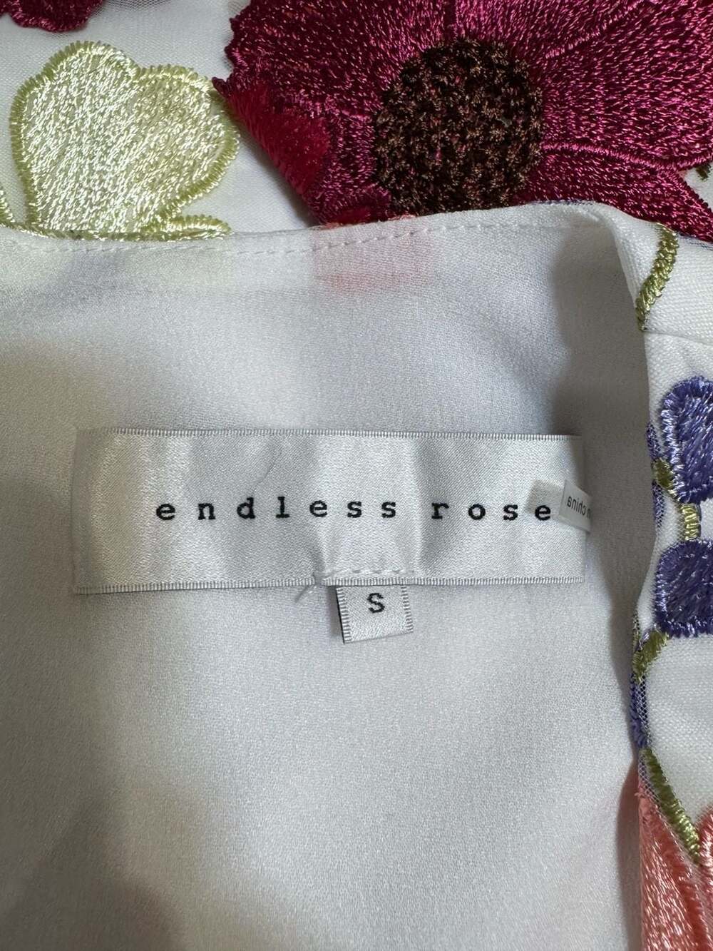 Endless Rose 3D Floral Embroidered Sleeveless Mini Dress White Size S - Picture 10 of 12